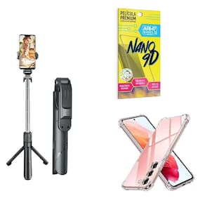 Kit Tripé De Selfie + Capinha Samsung S23 Plus + Película 9D