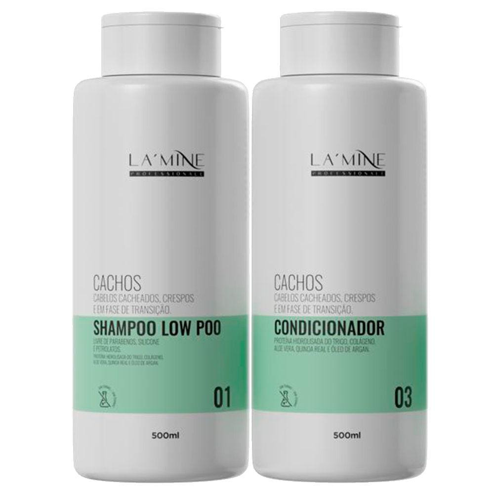 Shampoo + Condicionador Cachos Cabelo Cacheado Lamine 500ml