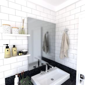 Kit com 2 Prateleiras de 50cm para Organização de Banheiro Branco