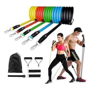 Kit Elástico Para Treino Musculação Exercício Academia Casa
