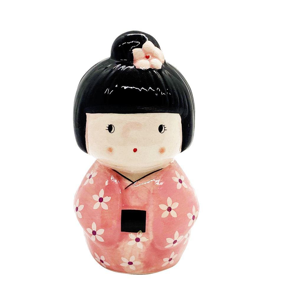 Enfeite Japonesa Kokeshi Rosa afasta coisas ruins Cerâmica