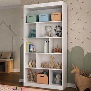 Nicho Infantil Organizador 4 Prateleiras Olivia Espresso Móveis Branco/Branco