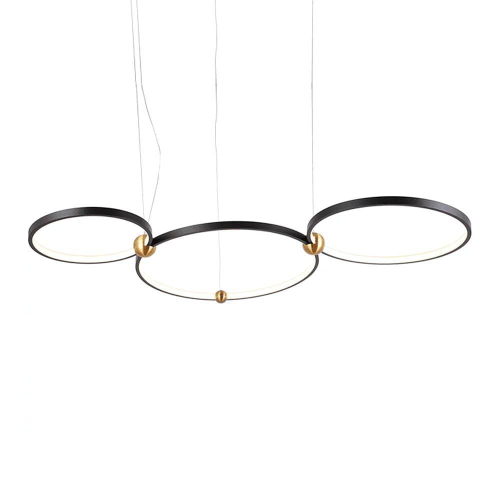 Lustre Pendente Skylight Circles 3076 Preto/Dourado Led Bivolt
