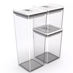 Kit 3 Potes Organizador Herméticos P Alimentos/Cozinha 1L