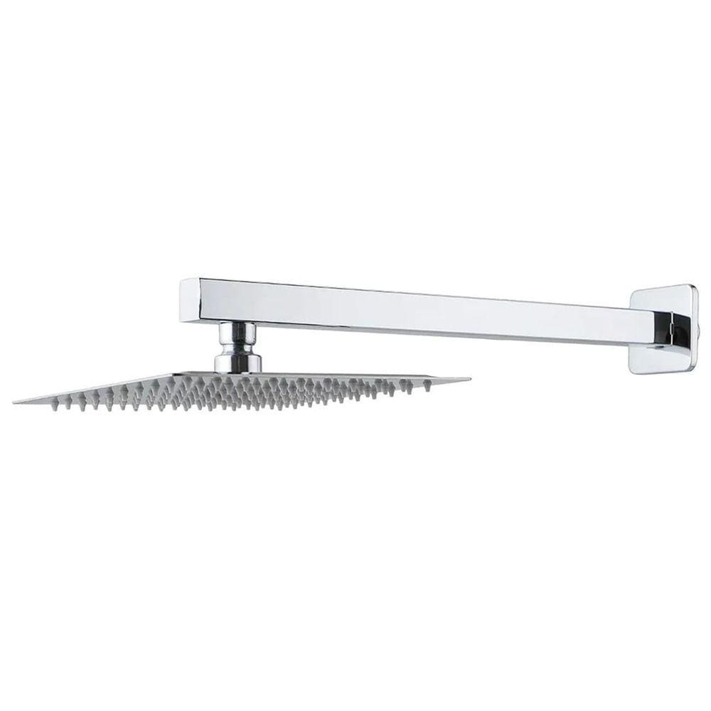 Ducha Chuveiro Slim 30X30 Cm Inox + Braco 40Cm