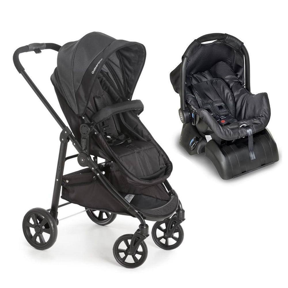 imagem-Carrinho Olympus Black Com Bebê Conforto E Base - Galzerano