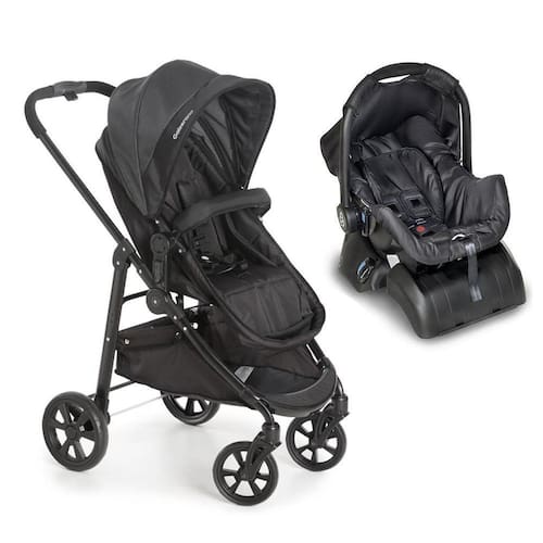imagem-Carrinho Olympus Black Com Bebê Conforto E Base - Galzerano