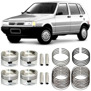 Kit Pistão Anéis 0.60 Uno 93 a 2001 Gasolina Metal Leve