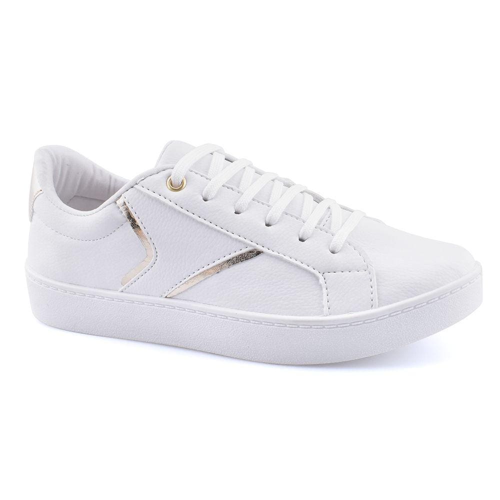 Tenis Casual Branco Godiva Ouro Light 333939