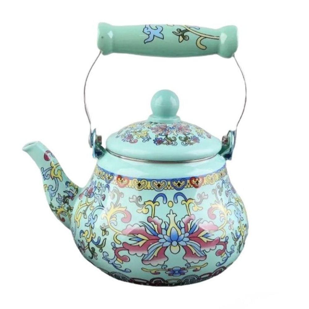 Chaleira Esmaltada Vintage Elegante para Chá 2.4 Litros