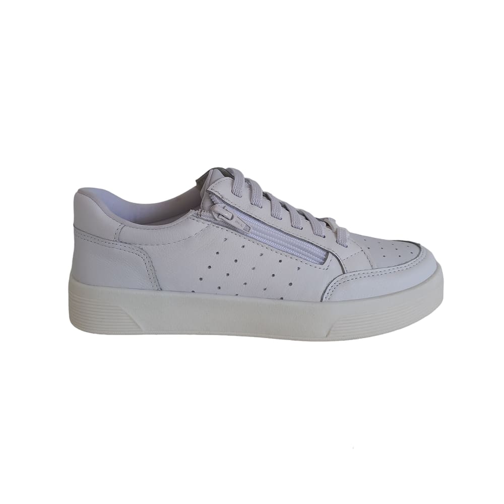 Tênis Casual Feminino Branco em Couro Marina Mello Conforto