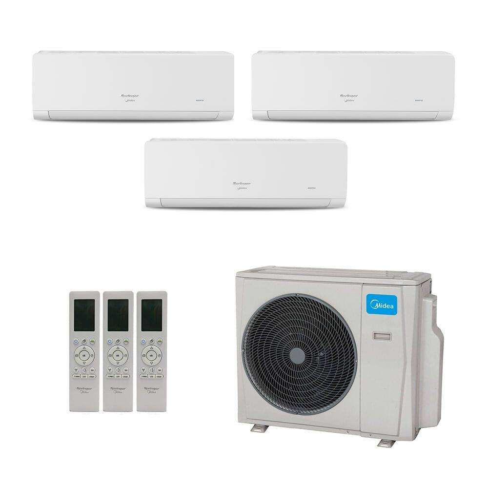 Ar Condicionado Multisplit Tri 33000 Btu(2x12000+9000) Quente/frio - Inverter - Springer Midea - 220v - 42agma09m5 42agma12m5 / 38mbtc27m5