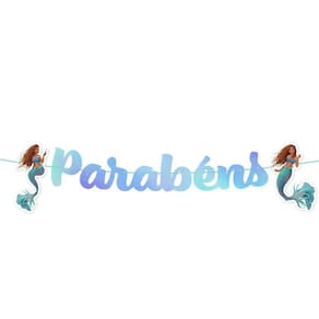 Faixa De Parabéns A Pequena Sereia Ariel Negra Filme