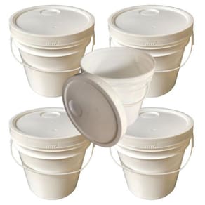 Balde Para Gel De 5L E Tampa Lacre - 5 Pçs