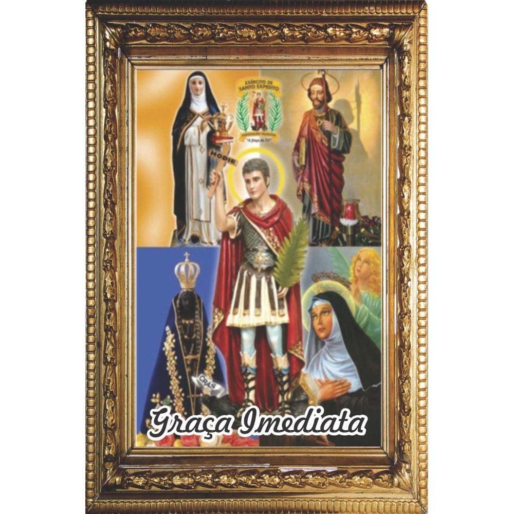Santinho Graça Imediata 100 un. c/ oração no verso 10x7 cm