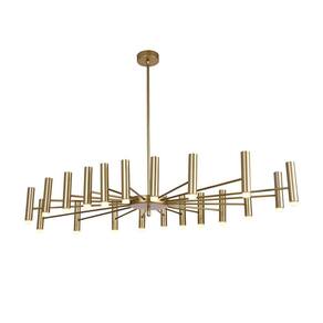 Pendente Vinte d120cm l60cm a15cm 20x3w 3000k 4200lm Dourado