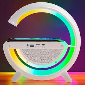 Carregador Luminaria Caixa De Som 3 Em 1 Led Indução