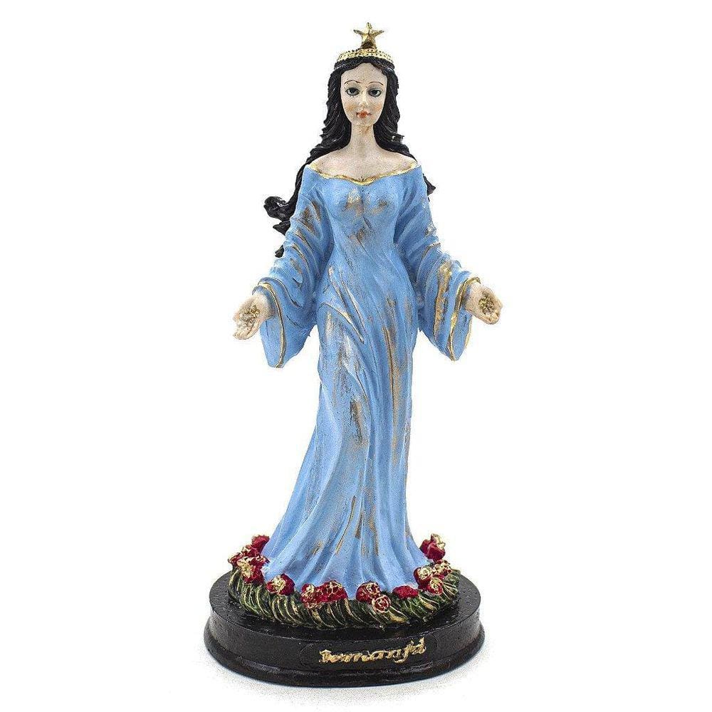 Imagem Iemanjá Vestido Azul Resina 20 Cm