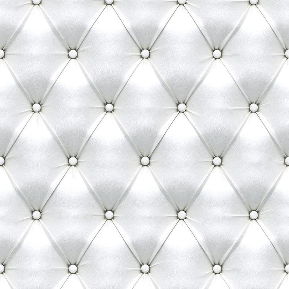 Kit 6 Rolos Papel De Parede Adesivo Couro Branco 3,0M