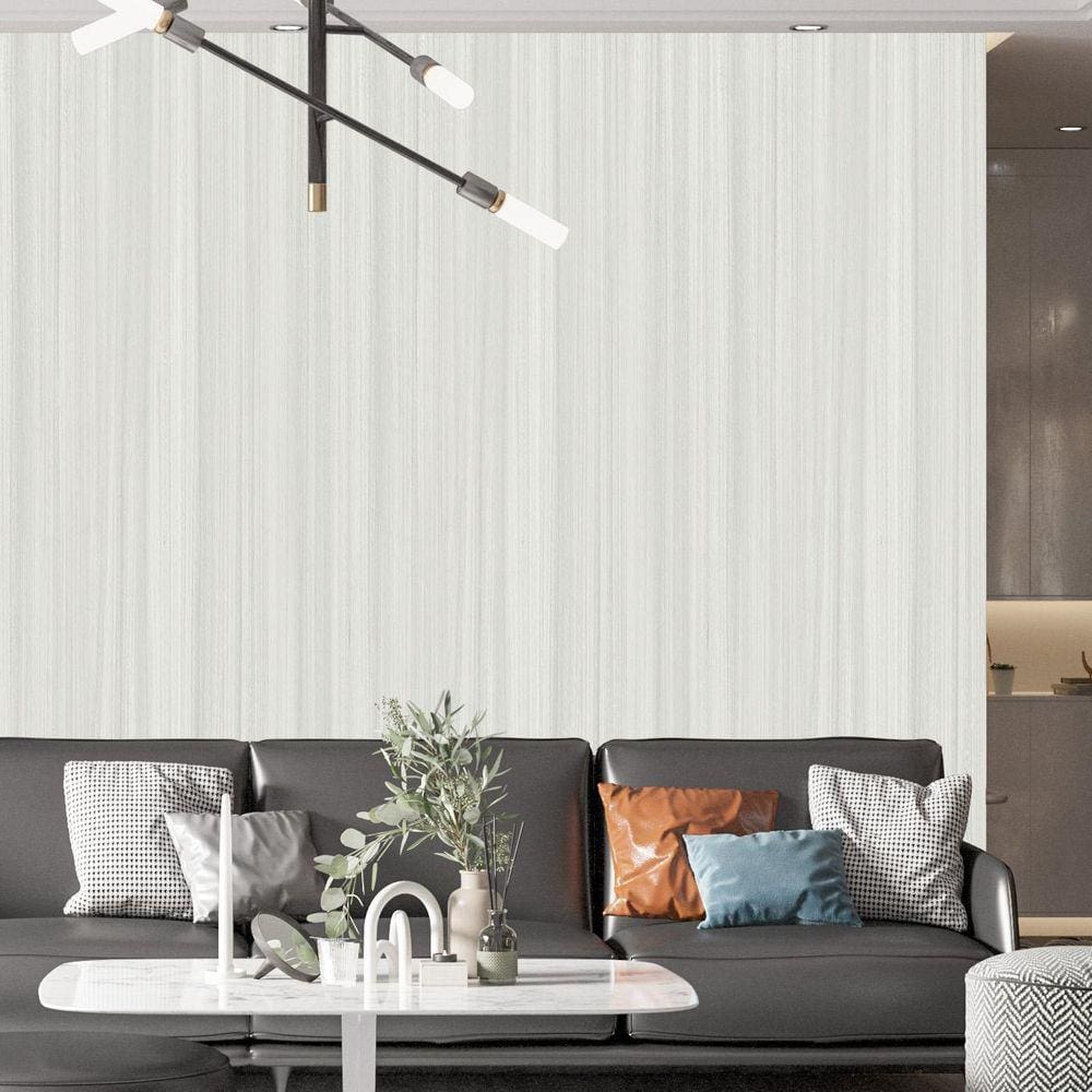 Kit 2 Rolos Papel De Parede Adesivo Madeira Cinza Claro 3,0M