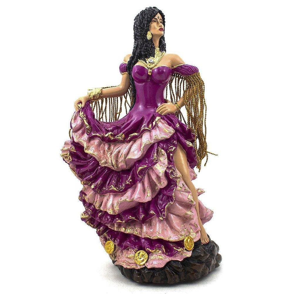 Imagem Cigana Luxo Rosa Resina 25 Cm