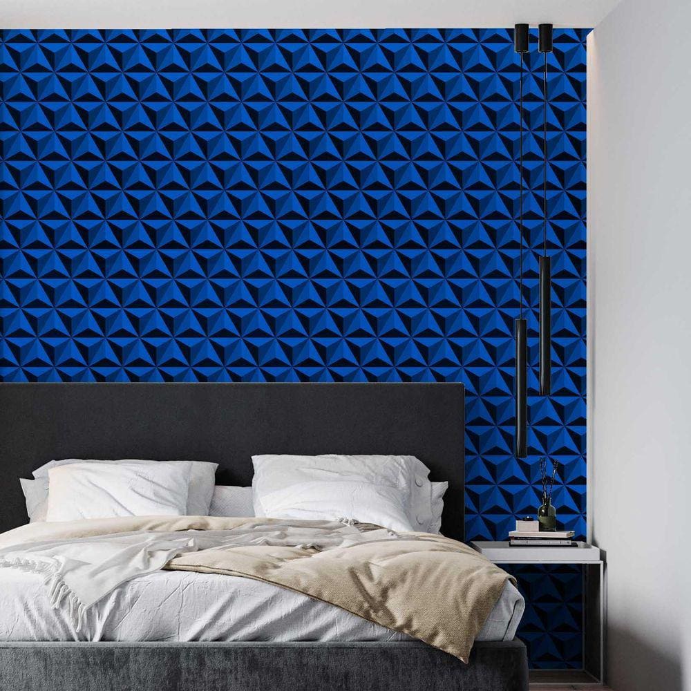 Kit 7 Rolos Papel De Parede Adesivo Tons De Azul 3,0M