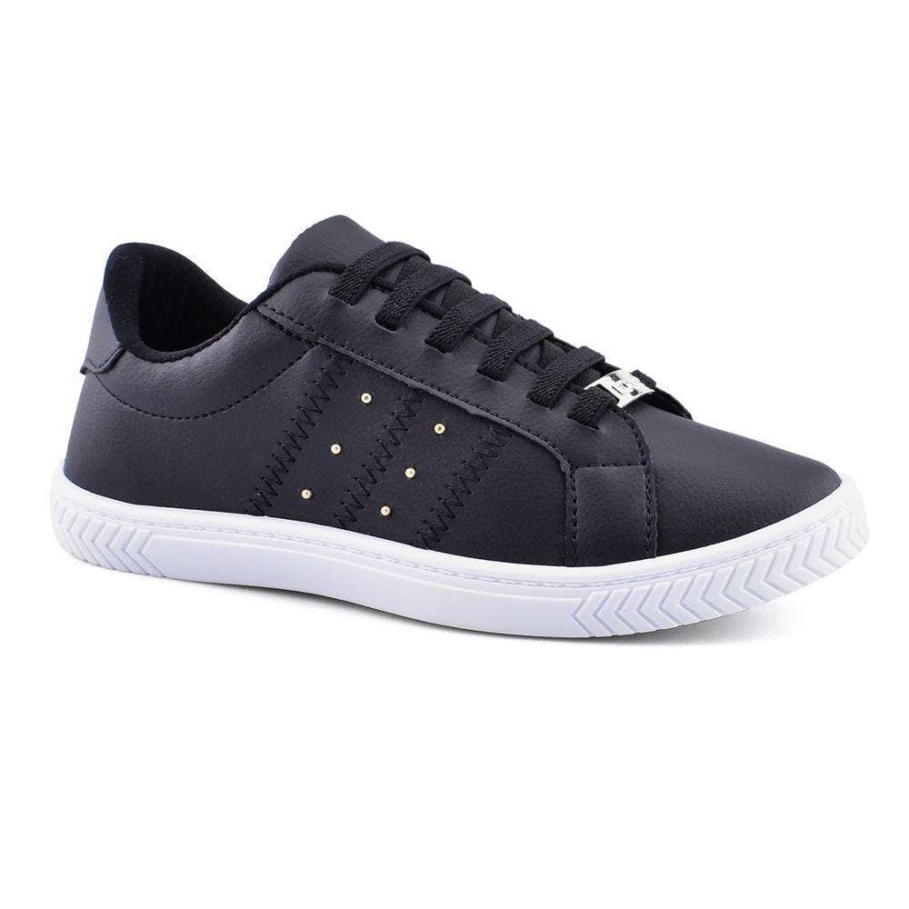 Tenis Slip On Preto Godiva Fivela Prata 324114