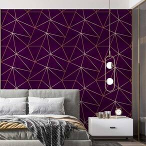 Kit 3 Rolos Papel De Parede Adesivo Zara Roxo Dark 3,0M