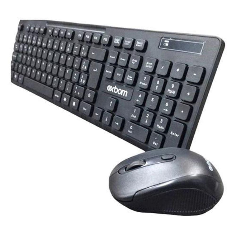 Teclado E Mouse Óptico Sem Fio 2.4Ghz Combo Abnt2 Usb