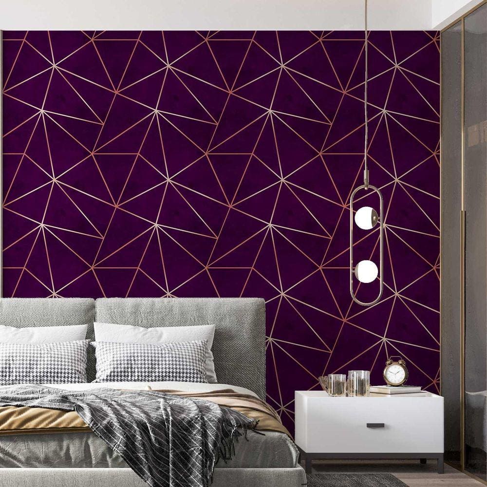 Kit 4 Rolos Papel De Parede Adesivo Zara Roxo Dark 3,0M