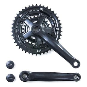 Pedivela Mtb Alumínio 170Mm Pto Coroa Aço Preto 24/34/42D