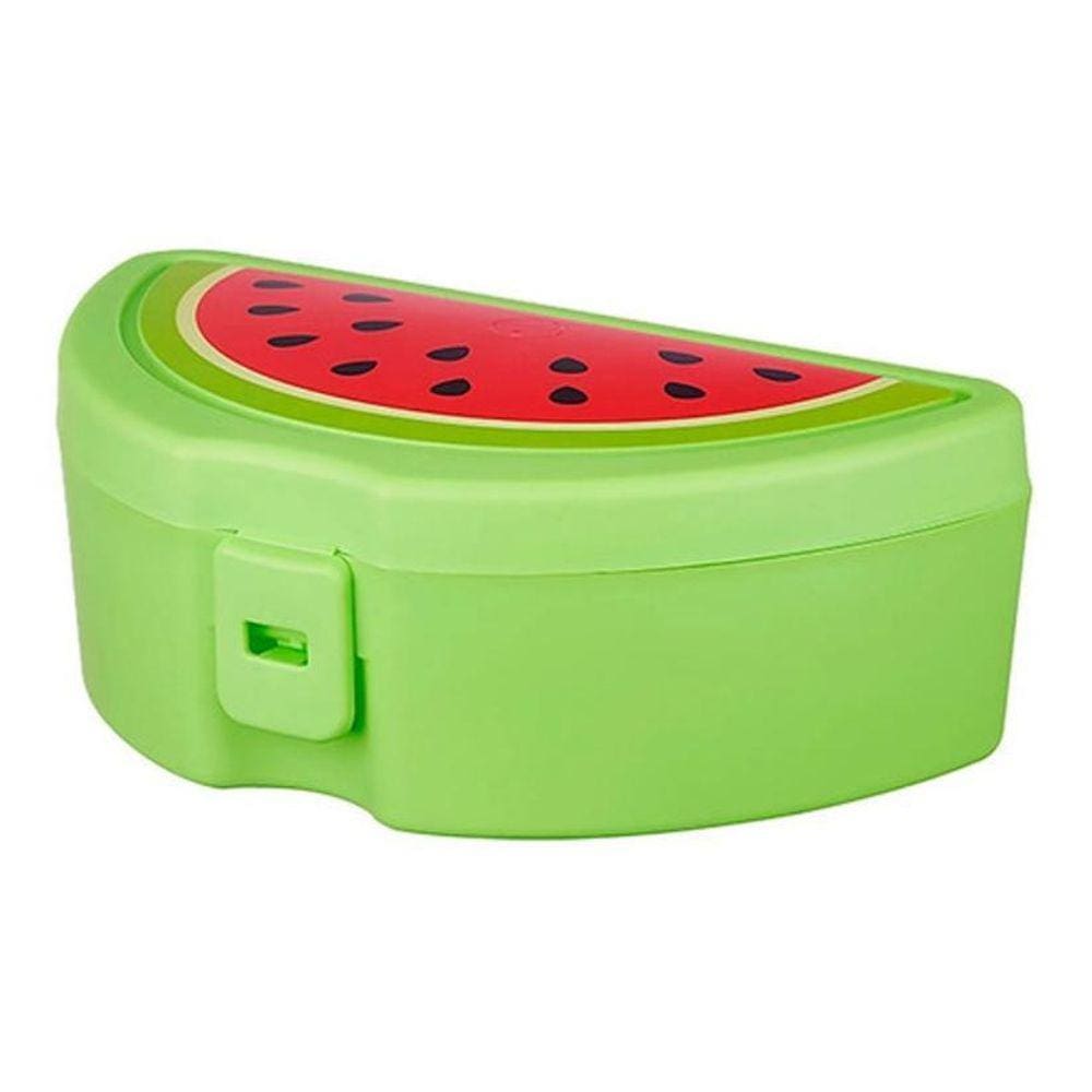 Marmita Infantil Com Trava 1 Garfo 900Ml Plasvale - Verde