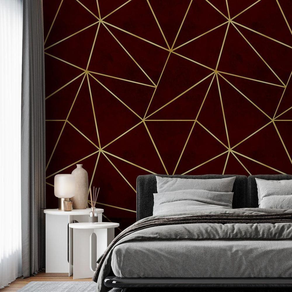 Kit 7 Rolos Papel De Parede Adesivo Zara Vermelho Dark 3,0M