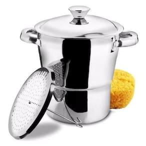 Panela De Cuscuz - Cuscuzeira Em Aço Inox Fogão - Prateado