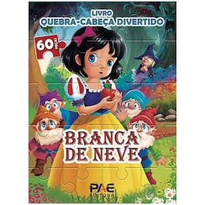 Livro Quebra-Cabeça Divertido Branca de Neve 60 Peças