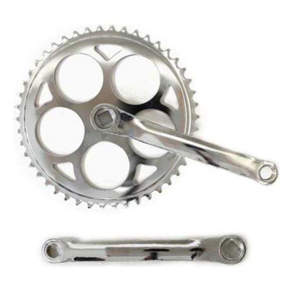 Pedivela Bicicleta Aço Logan Ponta Quadrada 46 Dentes 165mm