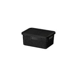 Cesto Organizador Com Tampa Preto 18X13X8 - 2010
