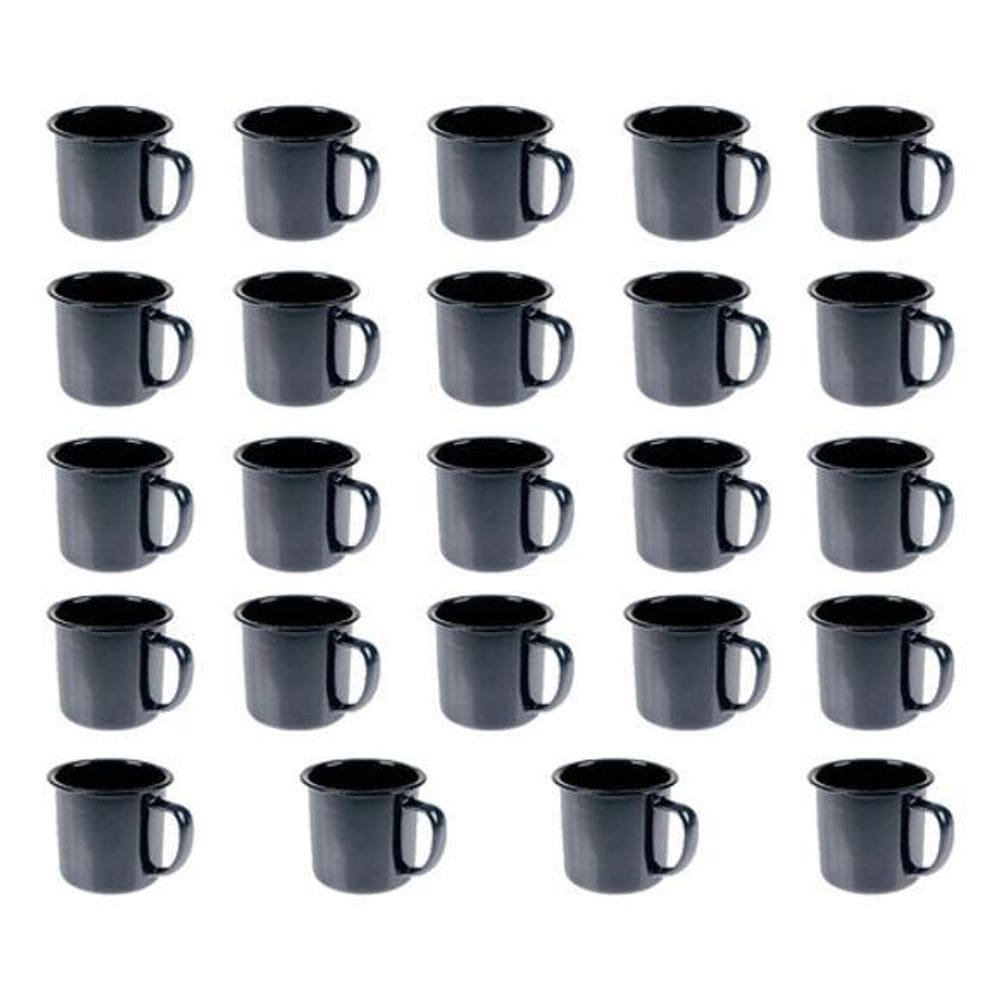 Kit Com 24x Canecas Esmaltadas Retrô 80ml - Art House