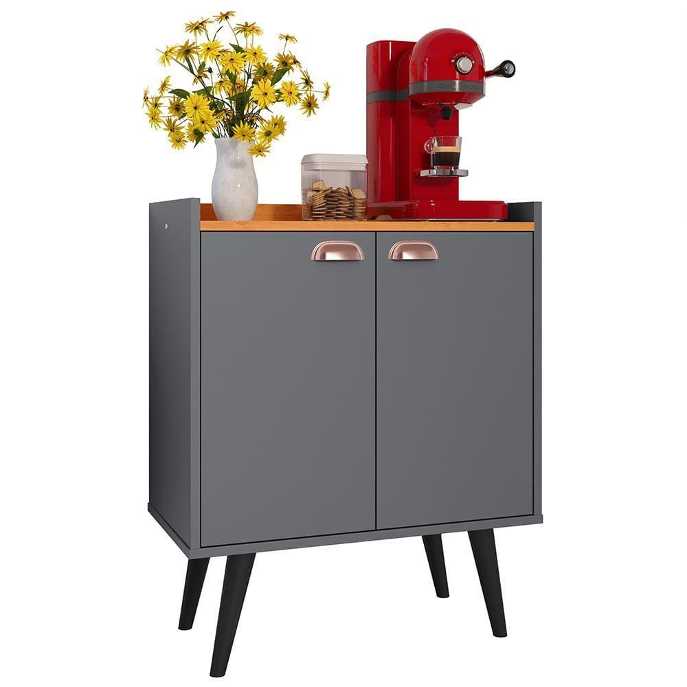 Buffet 2 Portas Linea Prateleira Organizadora Decoração Cozinha Sala Estar Jantar Puxador Concha Estilo Retrô – RPM Móveis