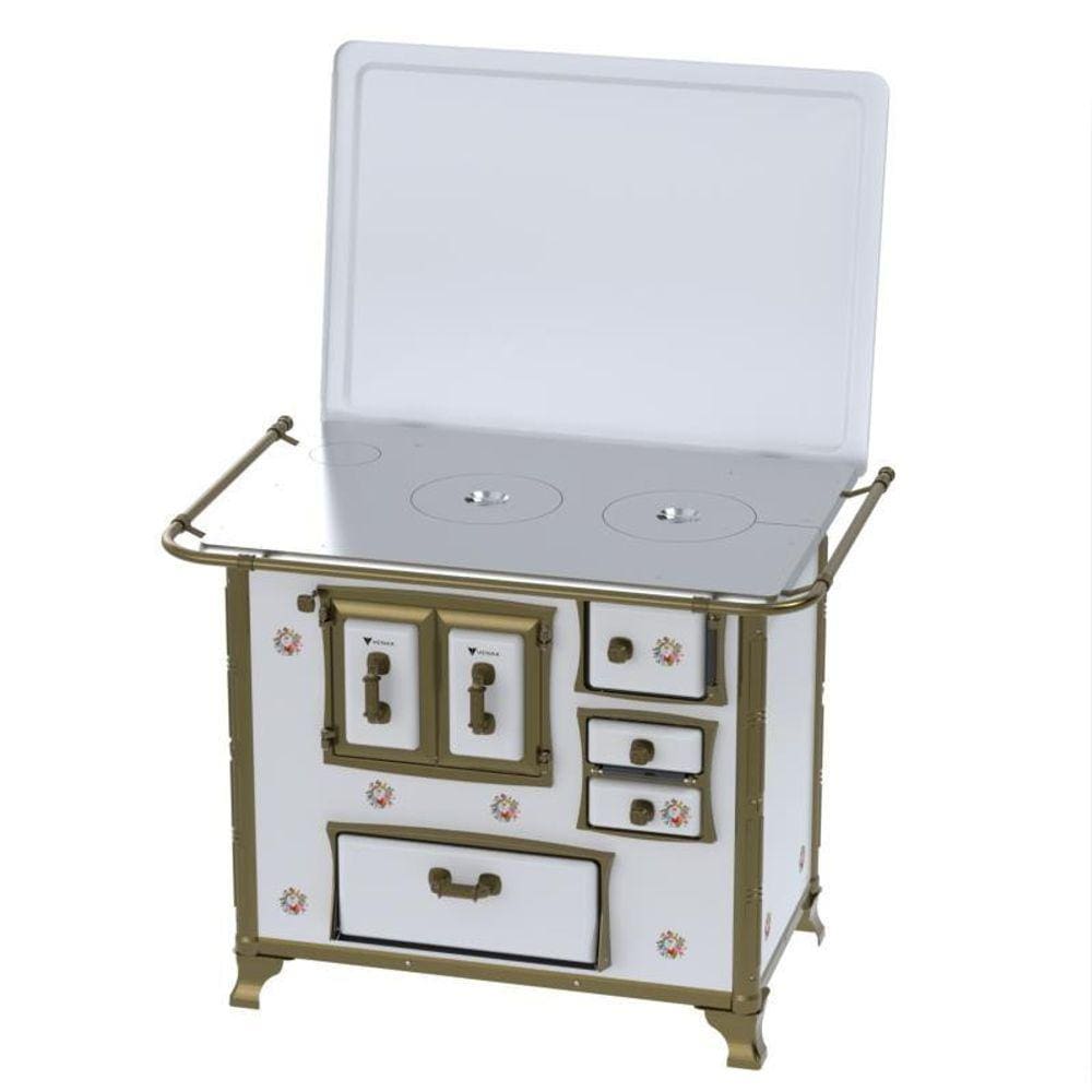 Fogao a Lenha N 2 Renaissance Chapa de Aluminio Branco Buque
