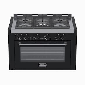 Fogao de Embutir 5 Bocas Venax Temis Preto Fosco Gas Glp