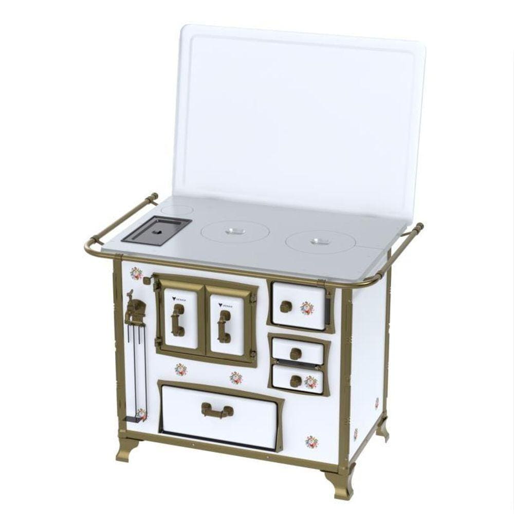 Fogao a Lenha N 2 Renaissance Chapa de Aluminio Branco Buque Cald