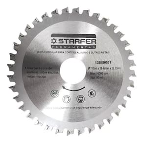 Lâmina de Serra Circular com Videa para Alumínio 110mm x 36 Dentes - Starfer