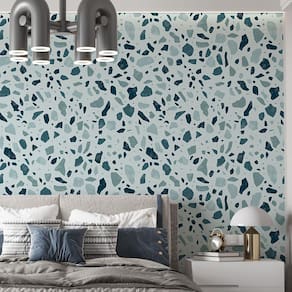 Kit 3 Rolos Papel De Parede Adesivo Granilite Azul 3,0M
