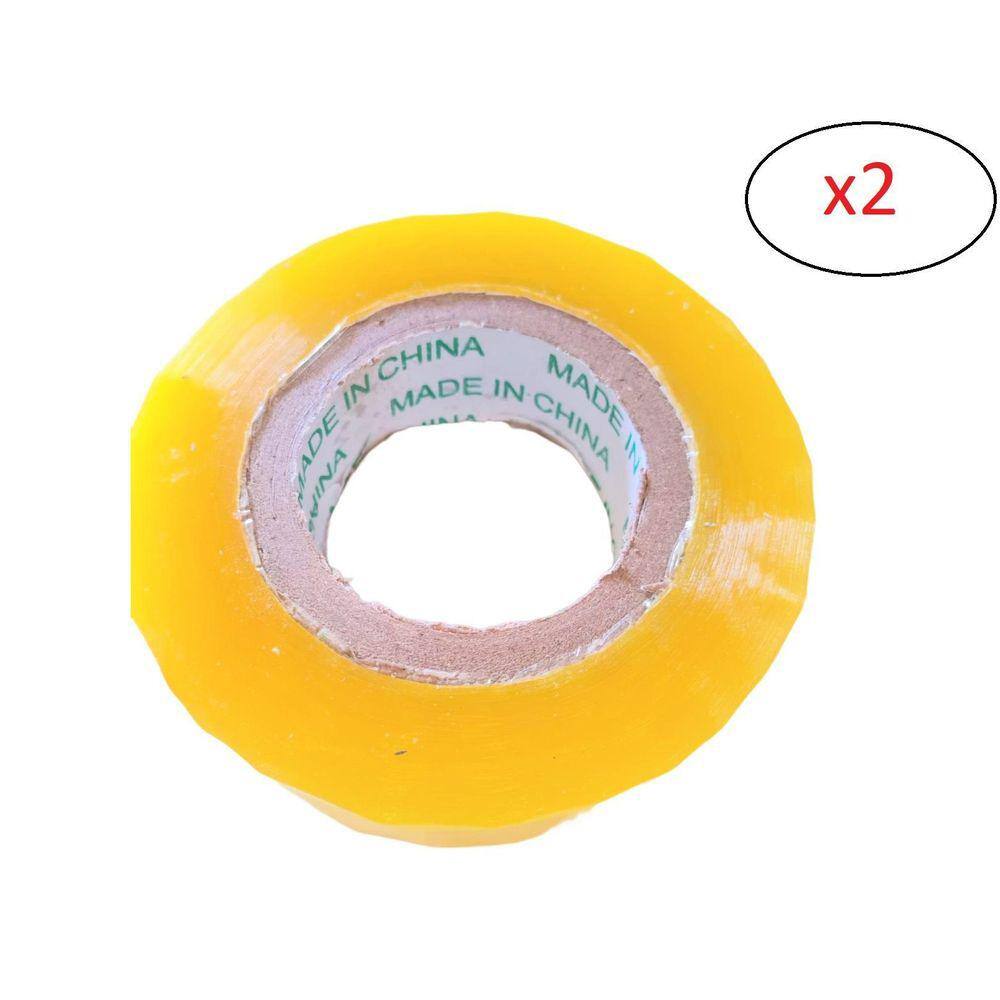 Fita De Embalar Caixa 300 Metros Transparente- Kit 2 Rolos