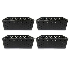 Cesto Organizador Premium Preto 123Organizei 19x13,5x6,5Cm