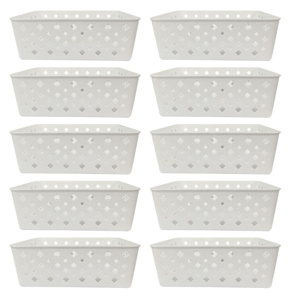 Cesto Organizador Premium Branco 19x13,5cm 123Organizei