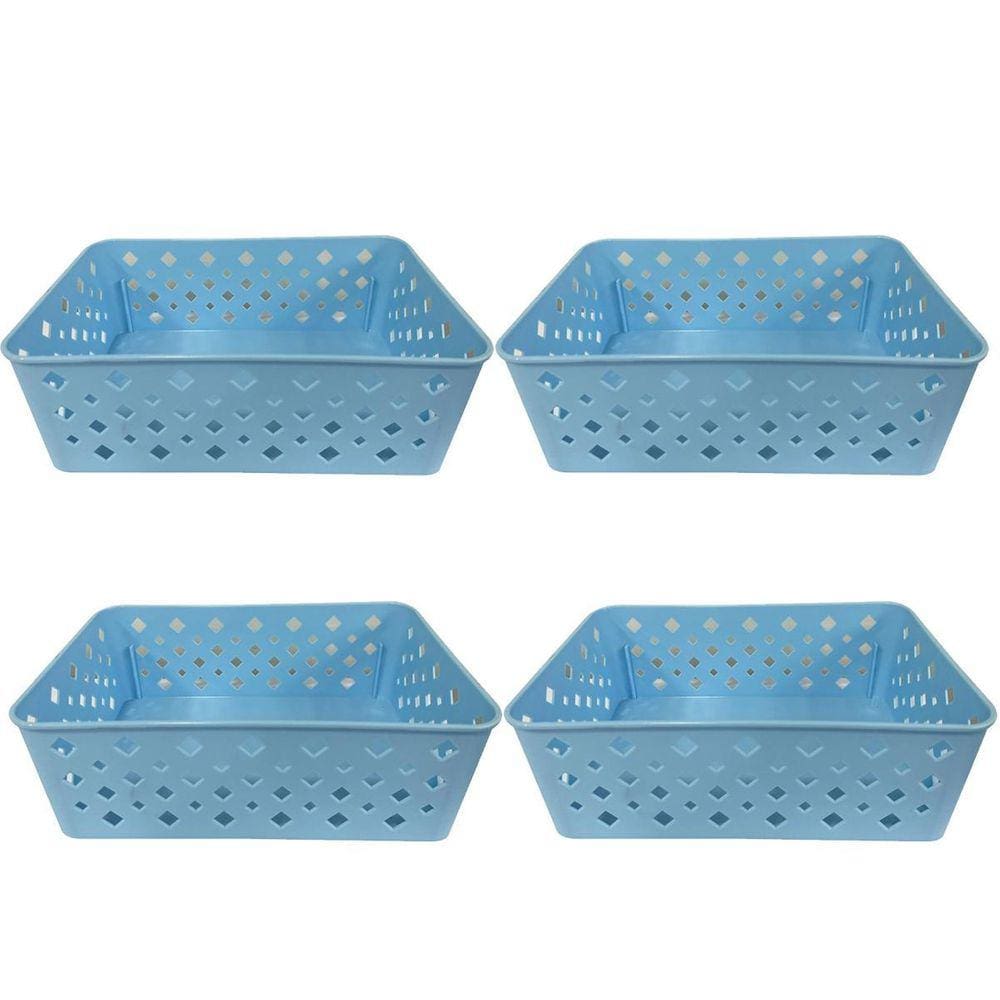 Cesto Organizador Premium Azul 123Organizei 19x13,5x6,5cm