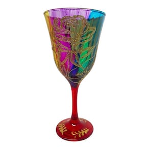 Taça Lirio Cigana Colorida Rosa Super luxo Vidro 330ml Nadir