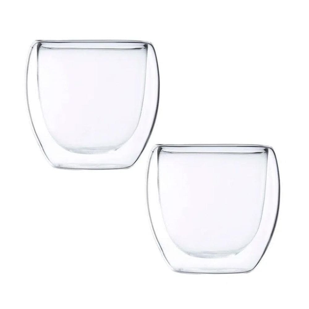 Vidro Térmico Borosilicato Parede Dupla 100ml - 02 Unidades